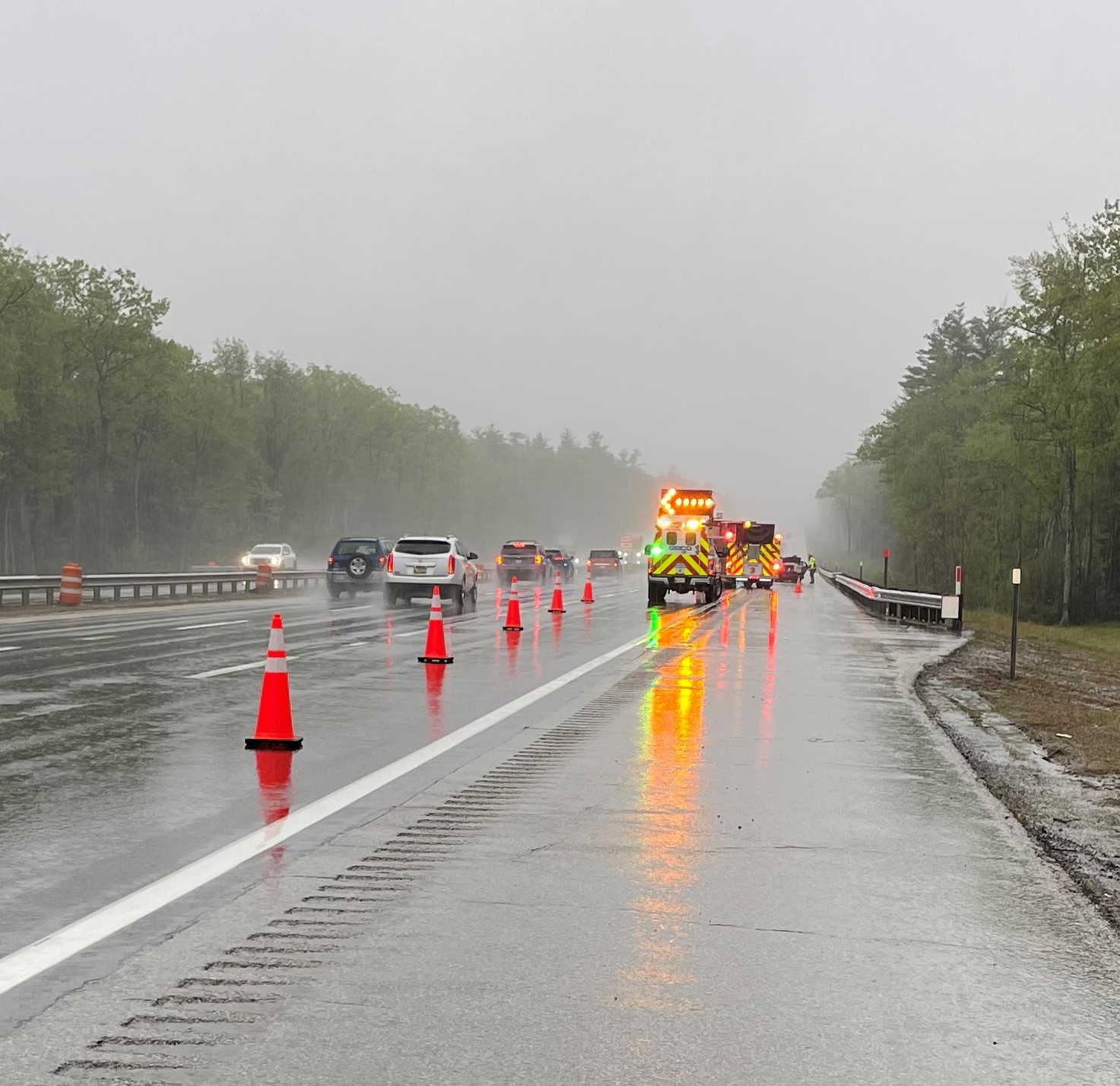 truck in the breakdown lane